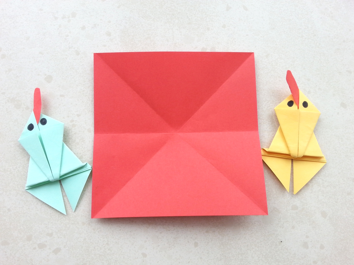 Żabka origami « Zabawy dla dzieci, rozwój dziecka
